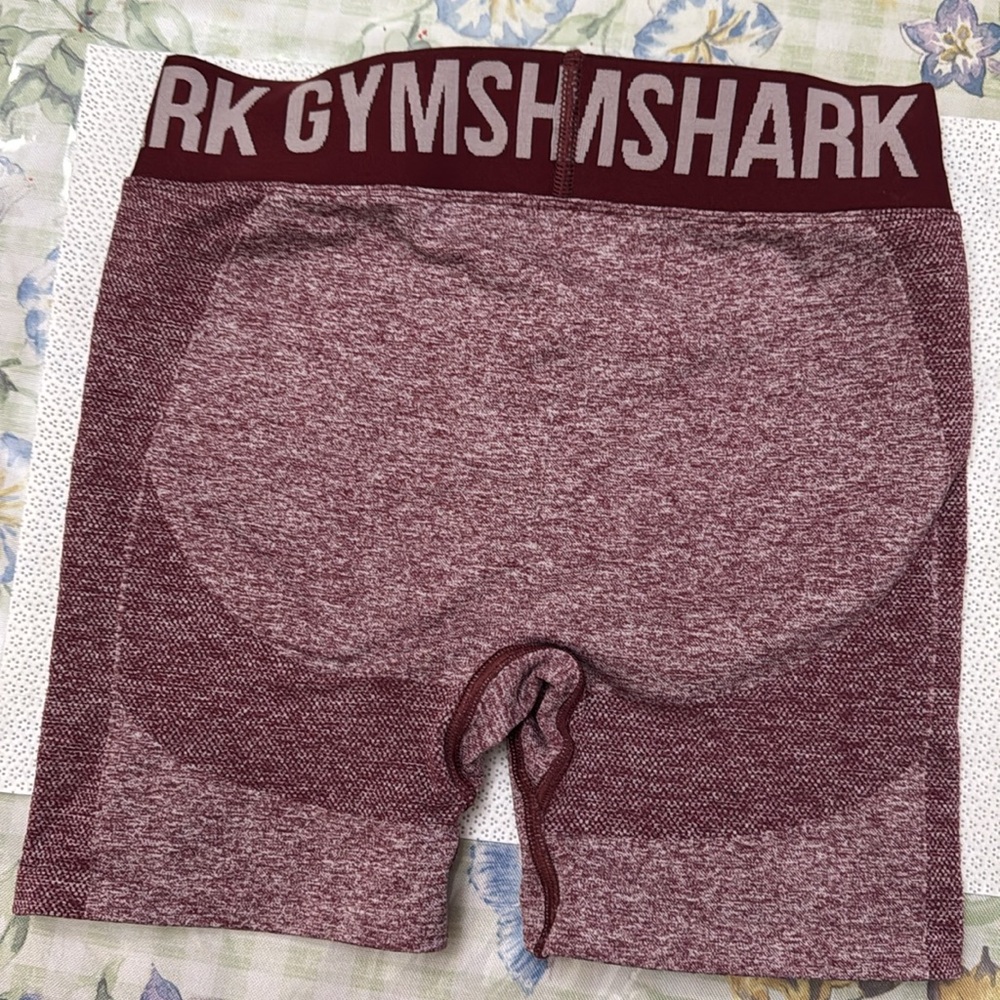 Gymshark Shorts Athletic Flex gymshark Burgundy Nylon Stretch Size S - Picture 5 of 6